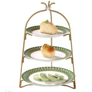 Modern Collapsible Bird Cage Afternoon High Tea Party Plate Stand Three Tier For Coffee And Dessert