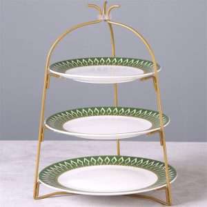 Modern Collapsible Bird Cage Afternoon High Tea Party Plate Stand Three Tier For Coffee And Dessert