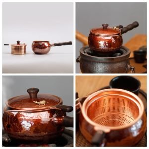 16.9 Fl Oz Best Vintage Goldfish Carving Solid Annealing Copper Teapot Kettle With Wood Handle