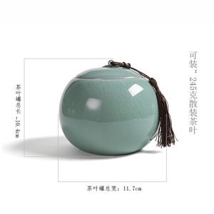 Blue Vintage Chinese Crack Porcelain Loose Leaf Tea Caddy for Sale