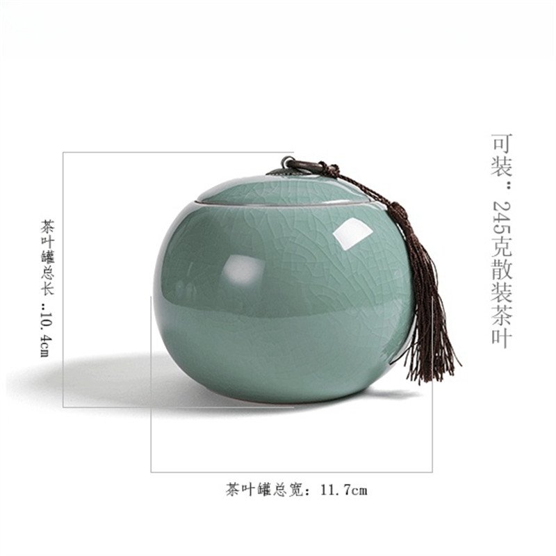 Auto-draft Blue Vintage Chinese Crack Porcelain Loose Leaf Tea Caddy for Sale