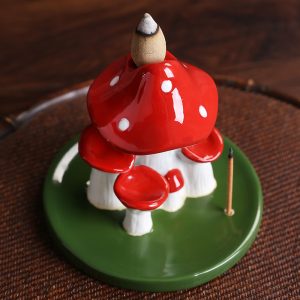 Creative Mushroom Ceramic Waterfall Backflow Incense Burner