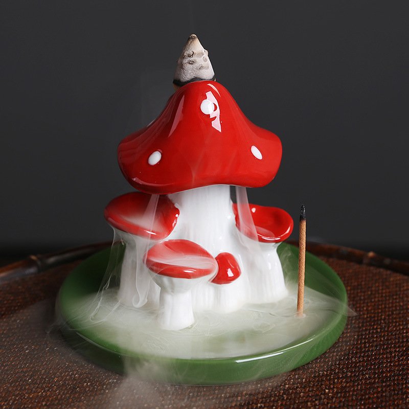 Creative Mushroom Ceramic Waterfall Backflow Incense Burner Creative Mushroom Ceramic Waterfall Backflow Incense Burner