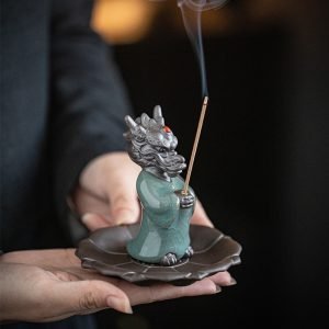 Creative Wishing Dragon Ceramic Chinese Stick Incense Burner Holder