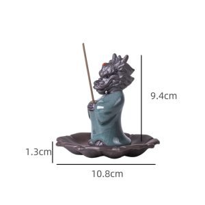 Creative Wishing Dragon Ceramic Chinese Stick Incense Burner Holder