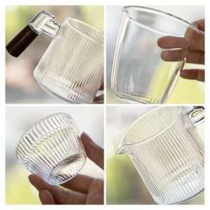 Modern Crystal Clear Glass Portable Travel Tea Container Set With Case