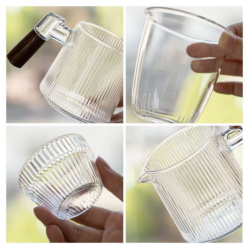 Modern Crystal Clear Glass Portable Travel Tea Container Set With Case Modern Crystal Clear Glass Portable Travel Tea Container Set With Case