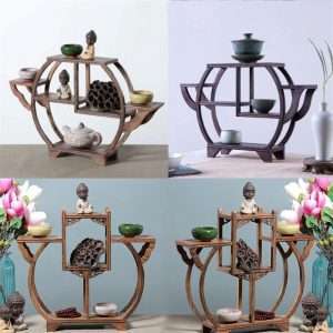 Innovative Wooden Tea Cup And Towel Display Holder Stand And Shelf For Sale