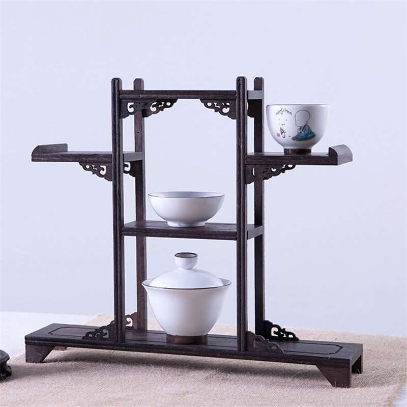Antique Wooden Tea Cup And Towel Display Stand And Shelf Antique Wooden Tea Cup And Towel Display Stand And Shelf