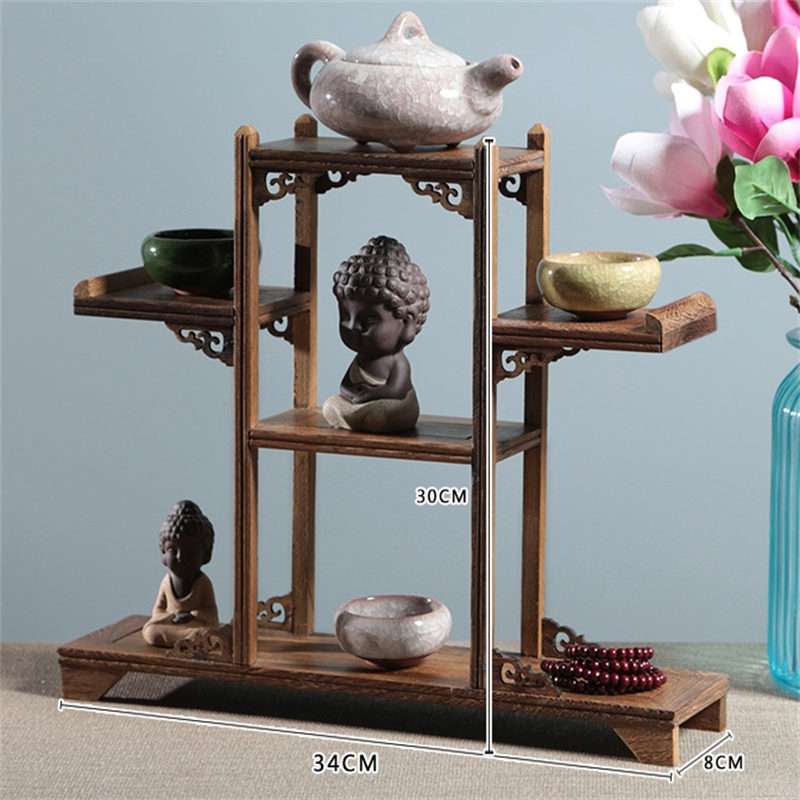 Antique Wooden Tea Cup And Towel Display Stand And Shelf Antique Wooden Tea Cup And Towel Display Stand And Shelf