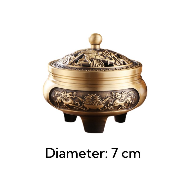 Dragon Theme Antique Chinese Brass Incense Burner Dragon Theme Antique Chinese Brass Incense Burner