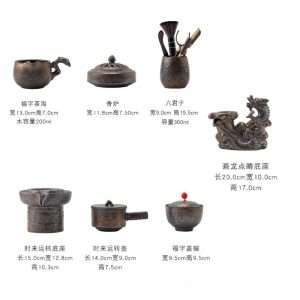 Dragon Theme Handmade Antique Ceramic Automatic Tea Set