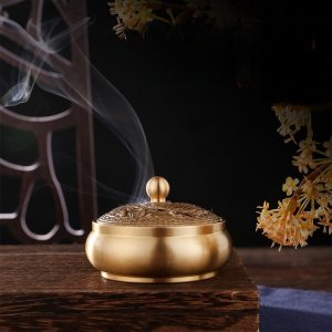 Small Dual Fish Antique Chinese Brass Incense Burner