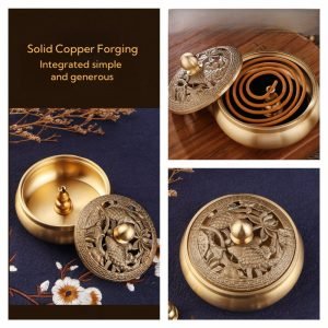 Small Dual Fish Antique Chinese Brass Incense Burner