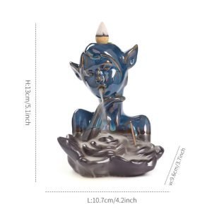 Fairy Maiden Ceramic Smoke Backflow and Waterfall Incense Burner