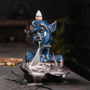 Fairy Maiden Ceramic Smoke Backflow and Waterfall Incense Burner