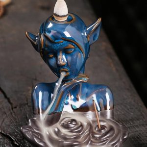 Fairy Maiden Ceramic Smoke Backflow and Waterfall Incense Burner