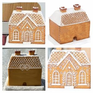 Festive Gingerbread House Log Cabin Incense Burner