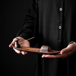 Fisherman Boat-Shaped Ceramic Vintage Stick Incense Burner Holder