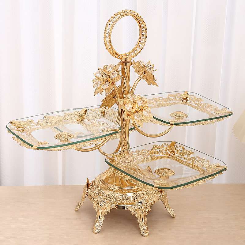 Antique Glass and Metal Large High Tier Plate Stand for Afternoon Tea Cake and Sandwich Party Antique Glass and Metal Large High Tier Plate Stand for Afternoon Tea Cake and Sandwich Party