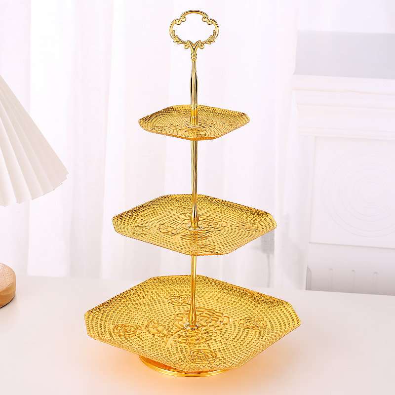 Antique Golden Metal Three Tier Afternoon High Tea Party Stand For Sandwich And Coffee Antique Golden Metal Three Tier Afternoon High Tea Party Stand For Sandwich And Coffee