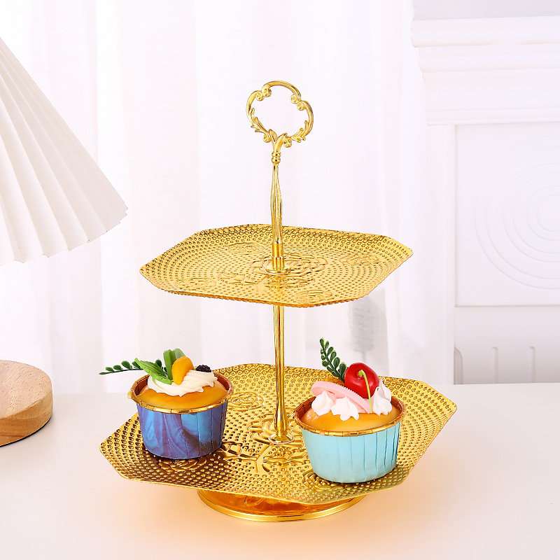Antique Golden Metal Three Tier Afternoon High Tea Party Stand For Sandwich And Coffee Antique Golden Metal Three Tier Afternoon High Tea Party Stand For Sandwich And Coffee