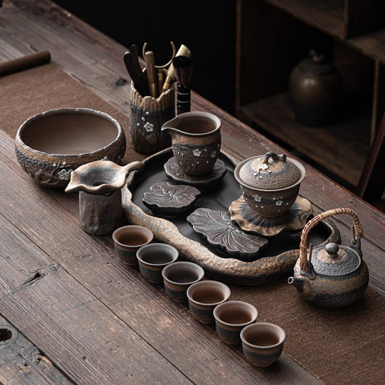 Tea Ritual Set Zisha Gongfu Tea Ceremony Set with Giant Dragon Wooden Tray and ...