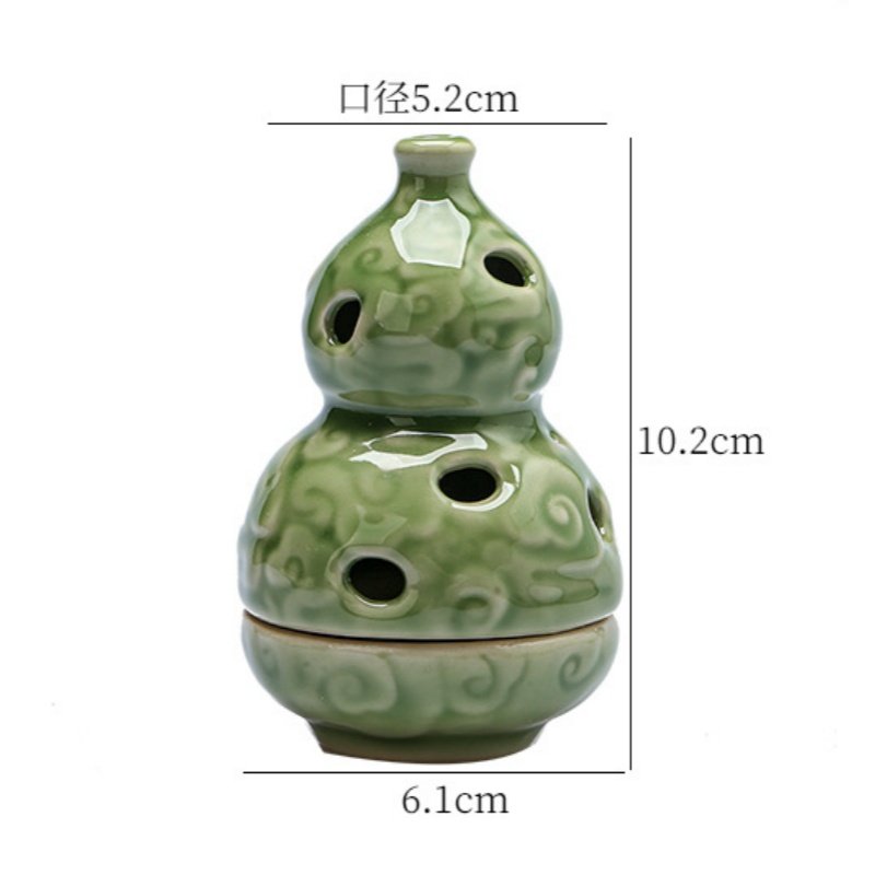 Gourd-shaped Ceramic Charcoal and Powder Cone Incense Burner Holder Gourd-shaped Ceramic Charcoal and Powder Cone Incense Burner Holder