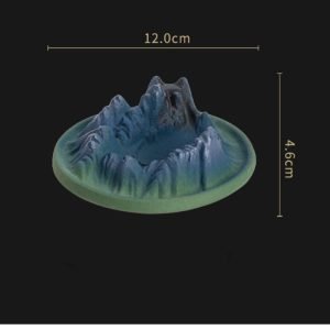 Green Mountain-Shaped Ceramic Smoke Backflow and Waterfall Incense Burner