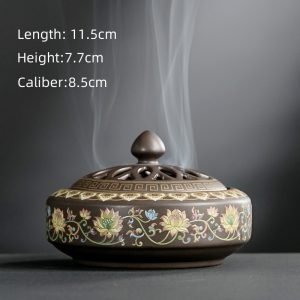 Handcrafted Enamel Chinese Charcoal and Powder Cone Incense Burner Holder