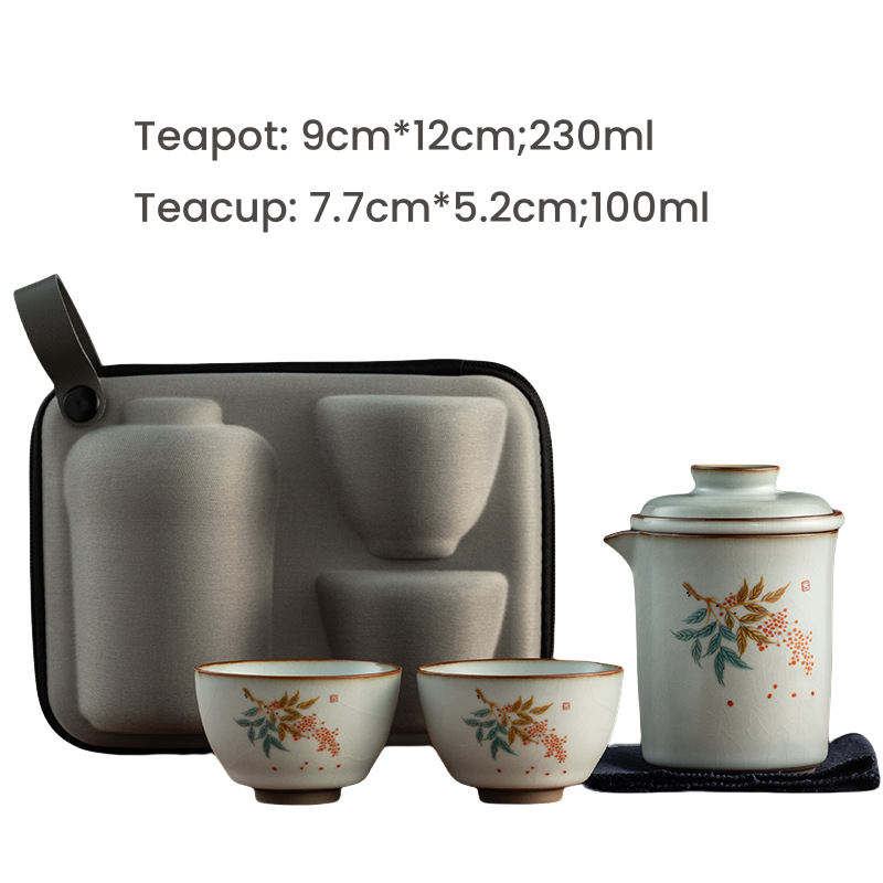 Antique Heavenly Bamboo Ceramic Portable Travelling Tea Set Case Antique Heavenly Bamboo Ceramic Portable Travelling Tea Set Case