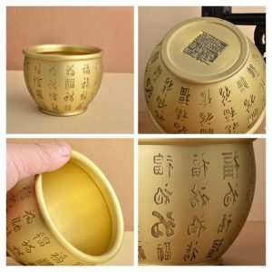 Hundred Blessings Design Antique Chinese Brass Incense Burner