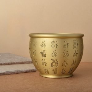 Hundred Blessings Design Antique Chinese Brass Incense Burner