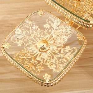 Ideas Vintage 3 Tier High Glass and Metal Afternoon Tea Cake Party Fruit Holder Plate Stand