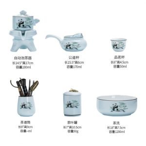 Panda Pattern Celadon Automatic Lazy Teapot And Cup Set