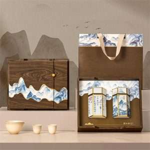 Chinese Landscape Painting Tin Plate Tea Caddy for Tea Bag and Loose Leaf