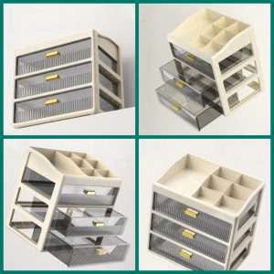 Large Acrylic Plastic Tea Bag Chest Storage Box With Drawers White Modern Organizer