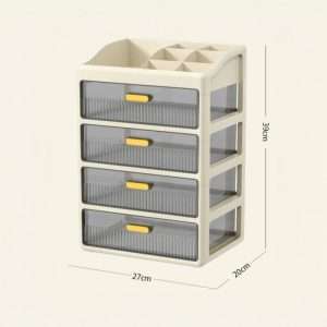 Large Acrylic Plastic Tea Bag Chest Storage Box With Drawers White Modern Organizer