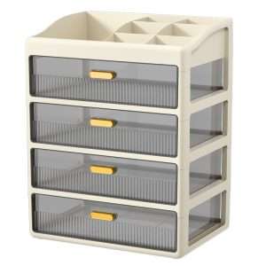 Large Acrylic Plastic Tea Bag Chest Storage Box With Drawers White Modern Organizer