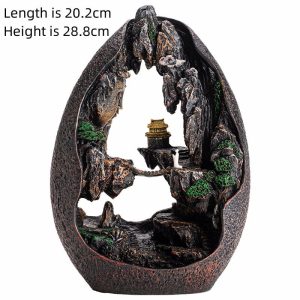 Large Buddha Integrated Chinese Backflow and Waterfall Incense Burner