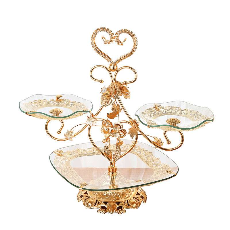 Antique Metal Large Afternoon Tea and Coffee Party Cake Holder Glass Plate High Tier Stand Antique Metal Large Afternoon Tea and Coffee Party Cake Holder Glass Plate High Tier Stand