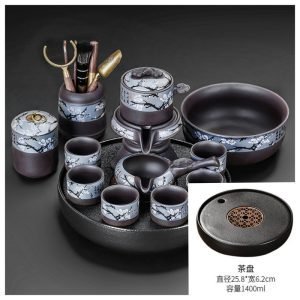 Winter Plum Blossom Theme Semi Automatic Lazy Tea Set