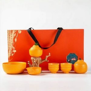 Orange Shape Ceramic Lazy Semi Automatic Tea Set
