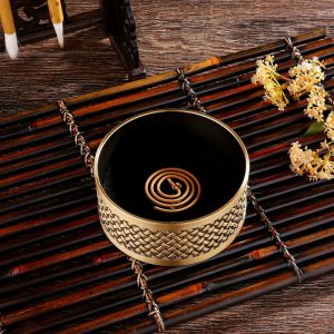 Large Mesh Pattern Antique Brass Incense Burner
