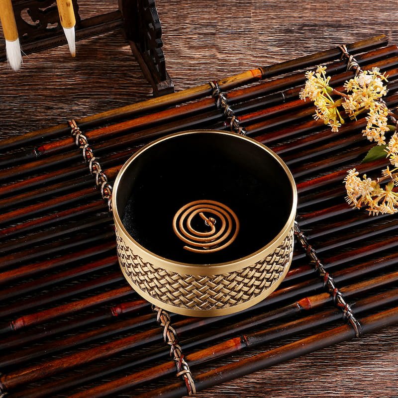 Large Mesh Pattern Antique Brass Incense Burner Large Mesh Pattern Antique Brass Incense Burner