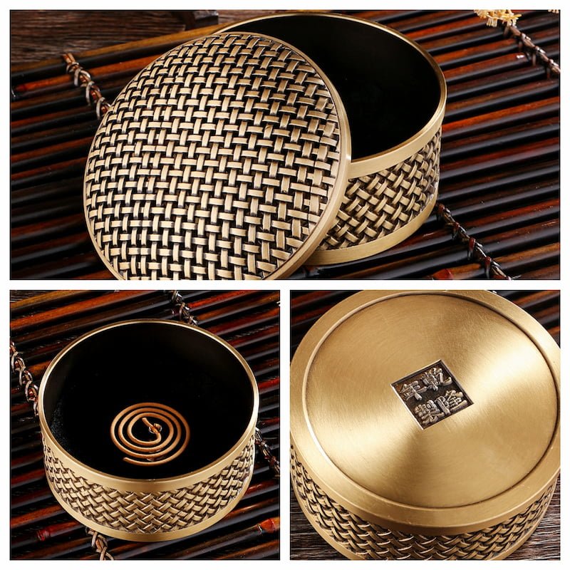 Large Mesh Pattern Antique Brass Incense Burner Large Mesh Pattern Antique Brass Incense Burner