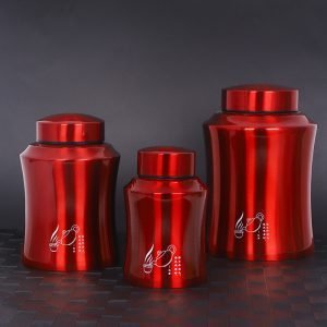 Golden and Silver Color Metal Stainless Steel Loose Leaf Tea and Coffee Caddy