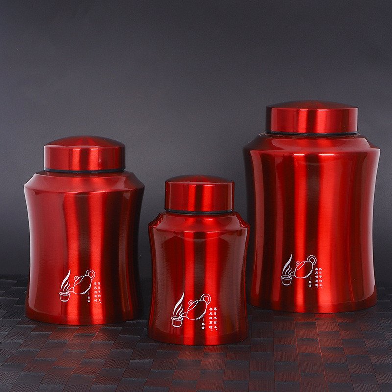 Golden and Silver Color Metal Stainless Steel Loose Leaf Tea and Coffee Caddy Golden and Silver Color Metal Stainless Steel Loose Leaf Tea and Coffee Caddy