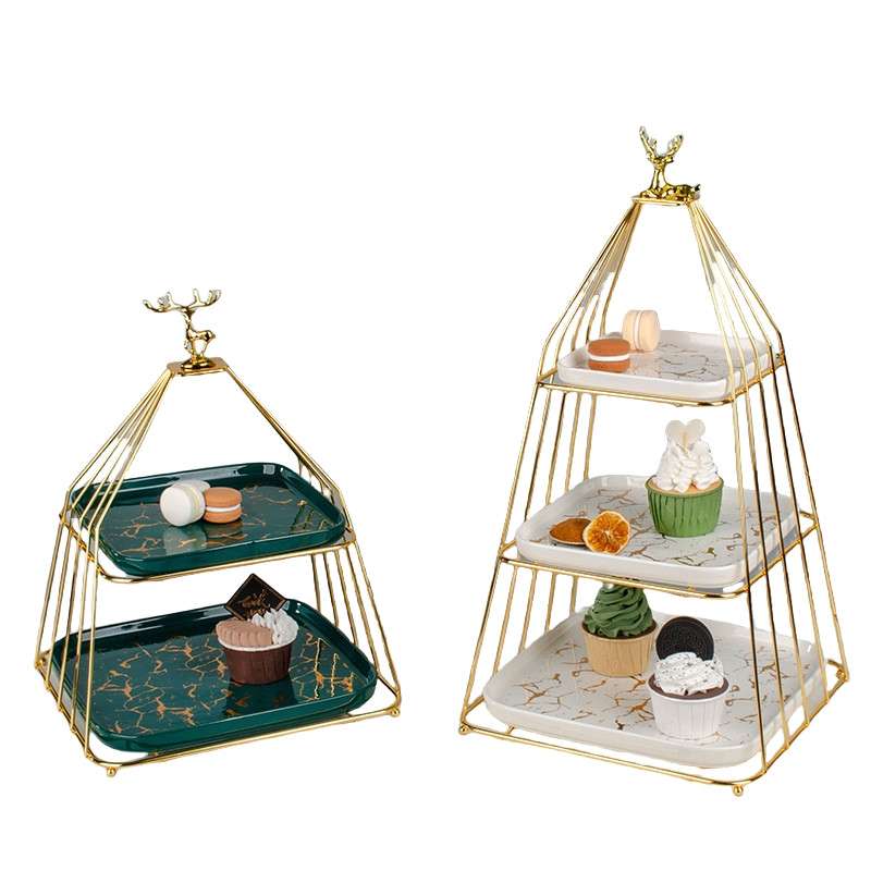 Modern Birdcage Afternoon 2-3 Tier Sandwich And Cake Holder High Plate Stand For Tea And Coffee Party Modern Birdcage Afternoon 2-3 Tier Sandwich And Cake Holder High Plate Stand For Tea And Coffee Party