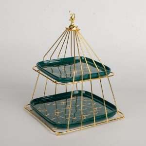 Modern Birdcage Afternoon 2-3 Tier Sandwich And Cake Holder High Plate Stand For Tea And Coffee Party